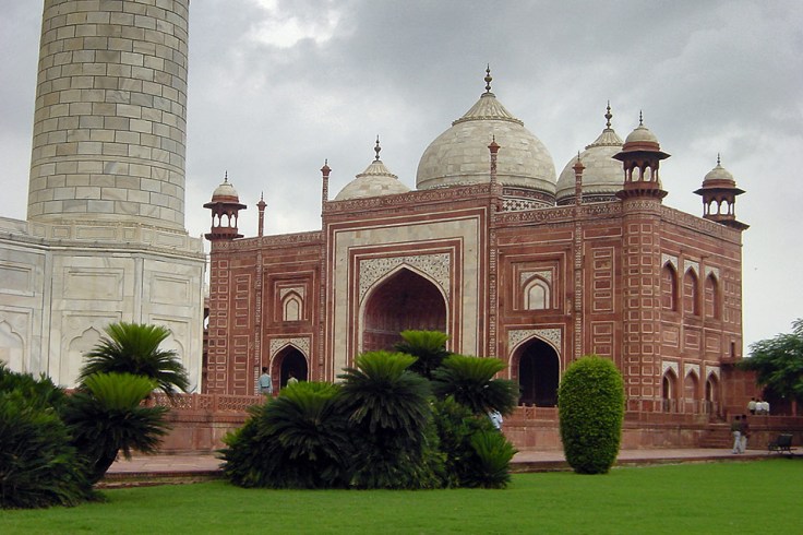 red sandstone mosque at the Taj Mahal