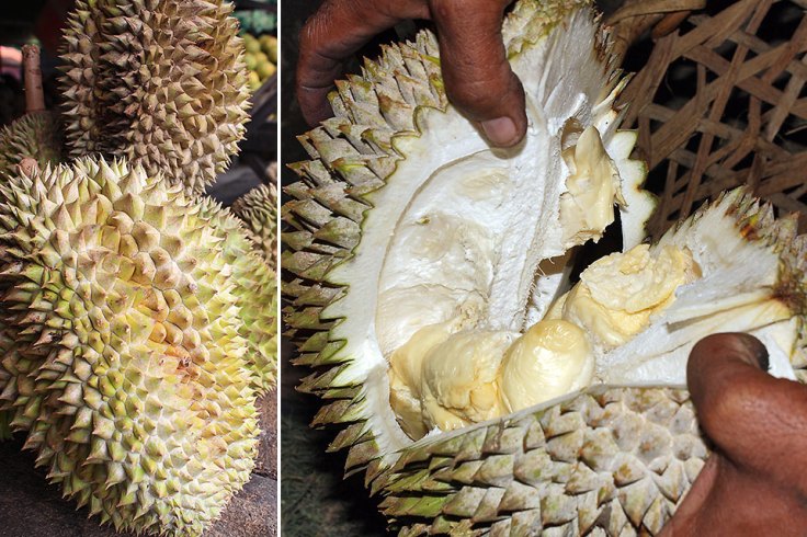 durian at stalls in Davao City