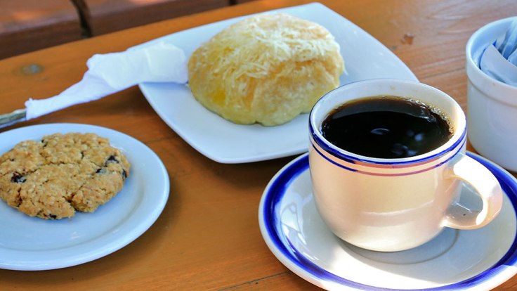 coffee and snacks at Mountain Brew Coffee Shop