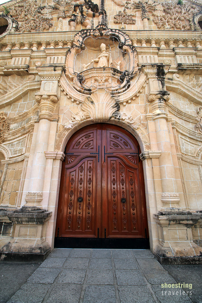 wooden main entrance at Miag-ao Church