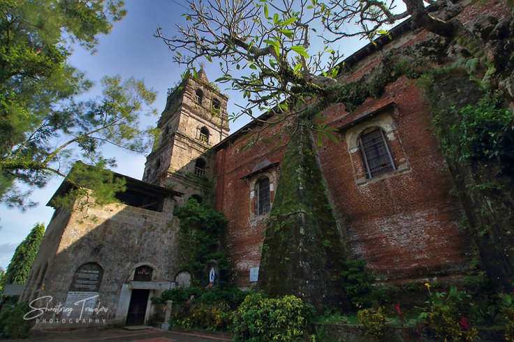San Gregorio Magno Parish Church and one of its thick buttresses