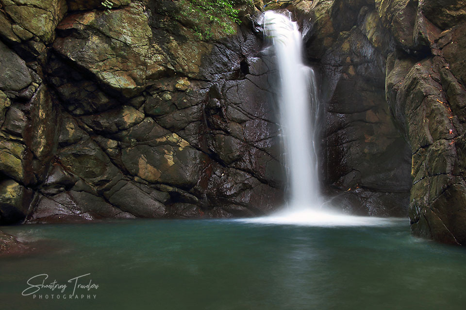 Nonok Falls flows over a rock wall